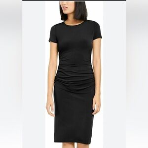 INC International Concepts Black Sheath Midi Dress